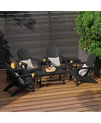WestinTrends 7-Piece Hdpe Outdoor Patio Furniture Adirondack Conversation Set