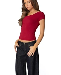 Edikted Womens Javi Cowl Neck Top