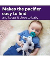 Philips Avent Soothie Snuggle, 0m+ Elephant + Soothie Green 4 Pack