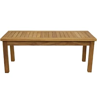 45-Inch Solid Teak Rectangular Outdoor Coffee Table - Patio Coffee Table for Outside - Light Brown Wood Stain Finish
