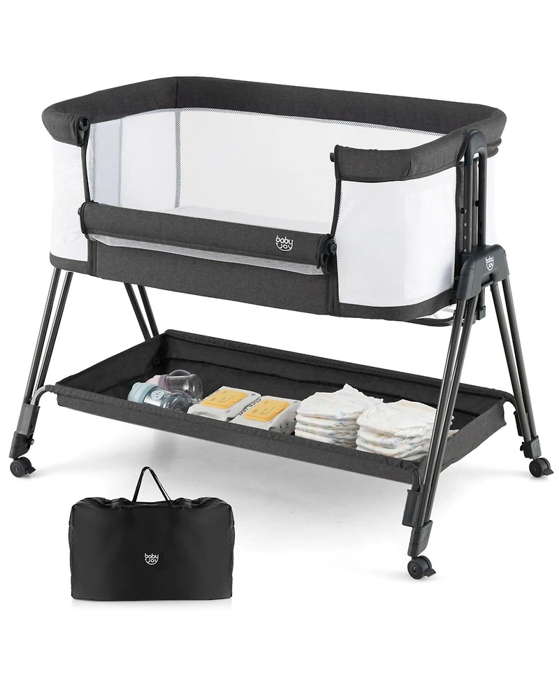 Gouun Boys Portable Bedside Sleeper with 7 Adjustable Heights