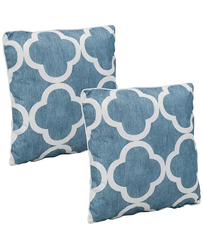 Indoor/Outdoor Square Accent Decorative Throw Pillows for Patio or Living Room Furniture - 16" 2pc