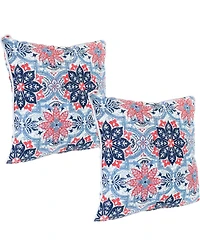 Indoor/Outdoor Square Accent Decorative Throw Pillows for Patio or Living Room Furniture - 16" 2pc
