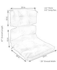 Indoor/Outdoor Olefin Polyester Tufted High Back Patio Dining Chair Cushion - 23" x 47"