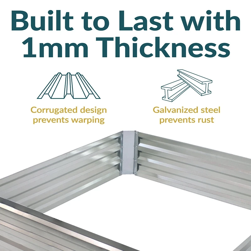 Galvanized Rectangle Raised Garden Bed