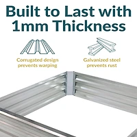 Galvanized Rectangle Raised Garden Bed