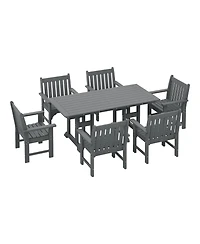 WestinTrends 7-Piece Hdpe Outdoor Dining Patio Table and Chairs Set