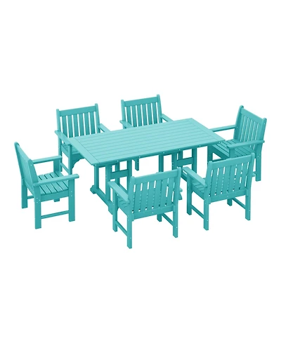 WestinTrends 7-Piece Hdpe Outdoor Dining Patio Table and Chairs Set