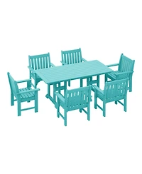 WestinTrends 7-Piece Hdpe Outdoor Dining Patio Table and Chairs Set