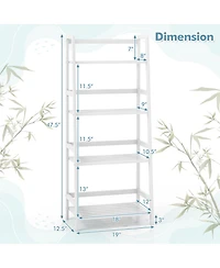 Gouun 47.5 Inch 4-Tier Multifunctional Bamboo Bookcase Storage Stand Rack