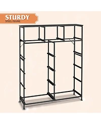 Wlive 11-Drawer Dresser Fabric Storage Tower for Bedroom Hallway Closets Tall Chest Organizer Unit with Bins Steel Frame Wood Top Easy Pull Han
