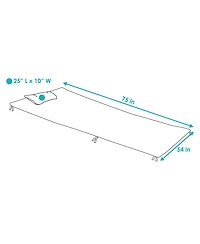 Outdoor Weather-Resistant Polyester Quilted Hammock Cushion Pad and Hammock Pillow with Ties - Breakwater Stripe