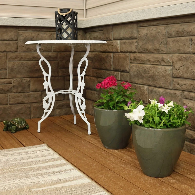 Resort High-Fired Outdoor/Indoor Glazed Uv- and Frost-Resistant Ceramic Planters with Drainage Holes