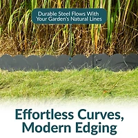 Outdoor Lawn and Garden Heavy-Duty Steel Scalloped Metal Flexible Landscape Edging Borders - 16' 5pk