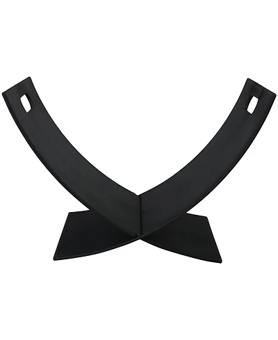 Small Powder-Coated Steel Outdoor Firewood Log Rack - 30" - Black