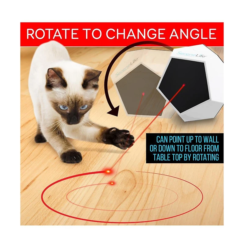 SereneLife Smart Interactive Pet Laser Toy, Handheld & Automatic Modes