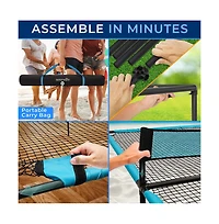 SereneLife Portable Slam Pong Set, Adjustable Table Feet, Includes Accessories