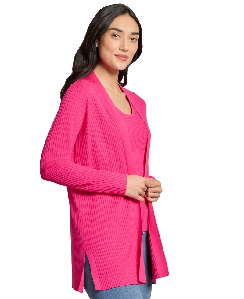 Jones New York Women's Petite Sutton Open-Front Cardigan