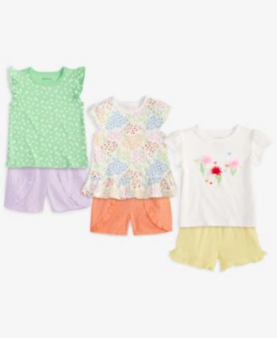 First Impressions Baby Girls Flower T Shirts Ruffled Trim Shorts Exclusively At Macys