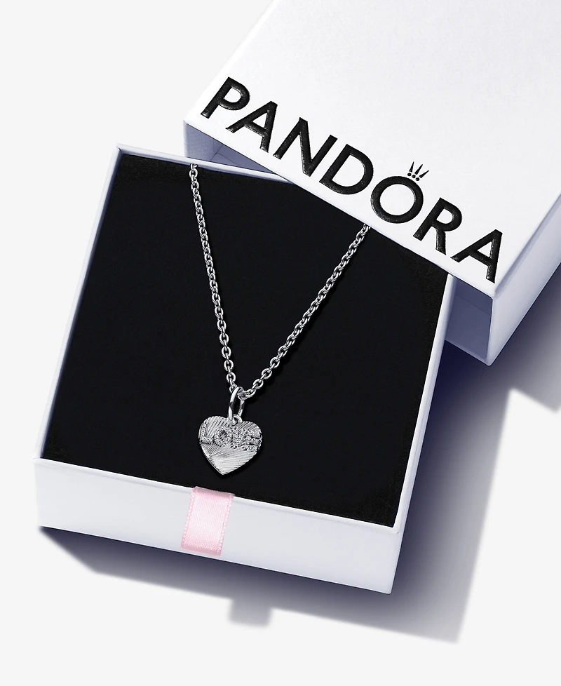 Pandora Sterling Silver Engravable Love Heart Necklace