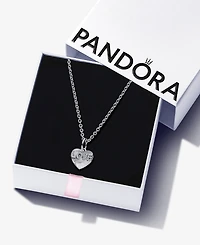 Pandora Sterling Silver Engravable Love Heart Necklace