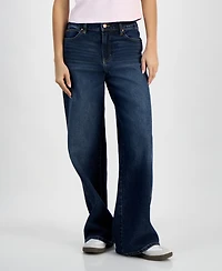 Celebrity Pink Juniors' High Rise Baggy Wide-Leg Curvy Jeans