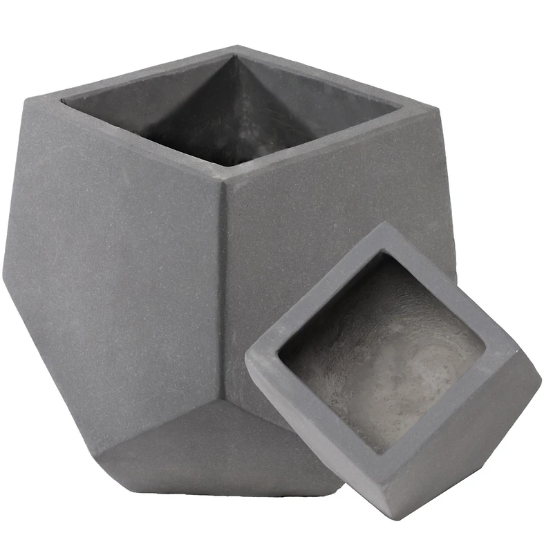 Outdoor Square-Top Lightweight Cement Planters - 2pk - Moondust