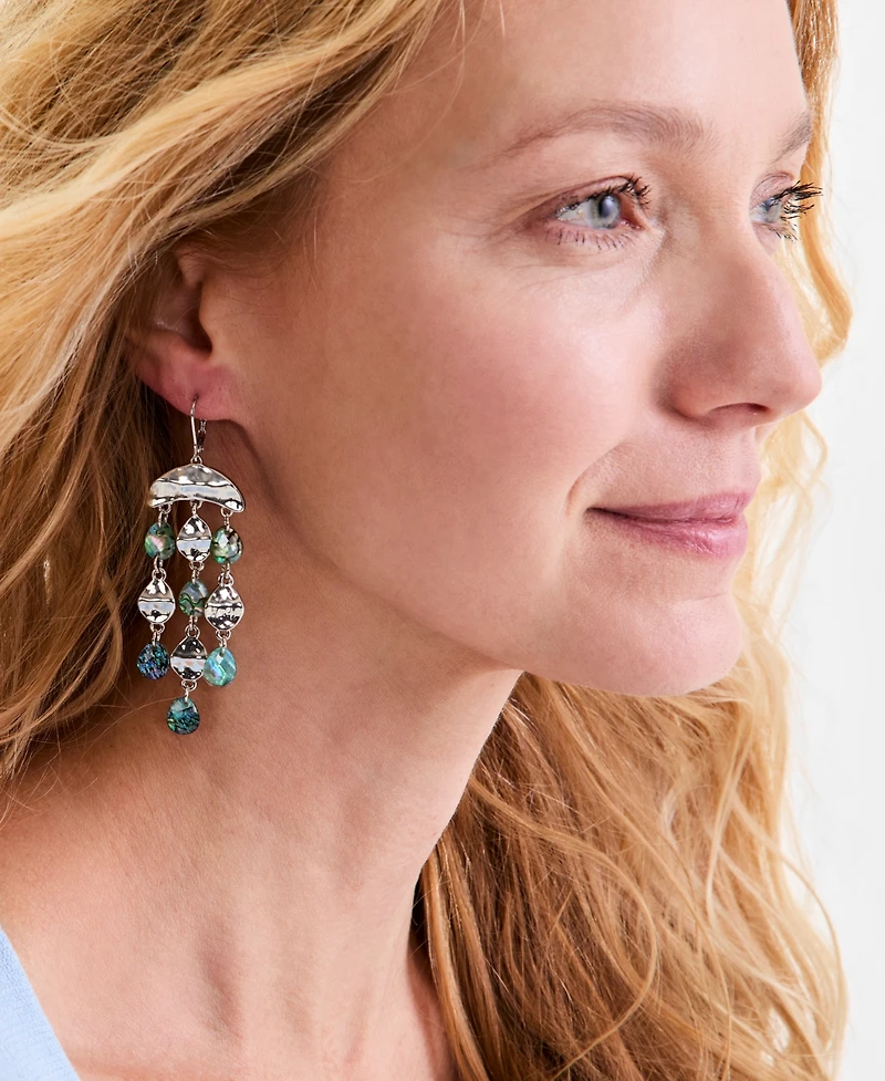 Style & Co Crystal Silver-Tone Chandelier Earrings, Exclusively at Macy's