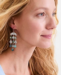 Style & Co Crystal Silver-Tone Chandelier Earrings, Exclusively at Macy's