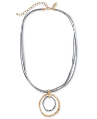 Style & Co Two-Tone Orbital Pendant Necklace, 18" + 3" extender, Exclusively at Macy's