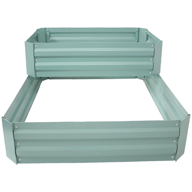 2-Tier Galvanized Steel Raised Garden Bed - 17.75" H
