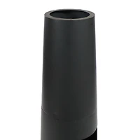 Outdoor Backyard Heavy-Duty Steel Modern Wood-Burning Fire Pit Chiminea with Built-In Log Storage - 49" - Black