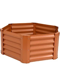 Raised Powder-Coated Steel Hexagon Planter Garden Bed Kit for Plants, Flowers, Vegetables and Herbs - 41" W x 16" Deep