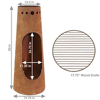 Outdoor Backyard Patio Steel Santa Fe Wood-Burning Fire Pit Chiminea with Wood Grate - 50" - Rustic Finish