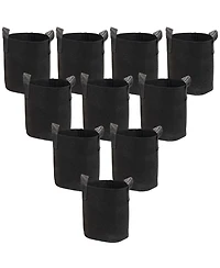 Garden Grow Bag with Handles Nonwoven Polypropylene Fabric, Black