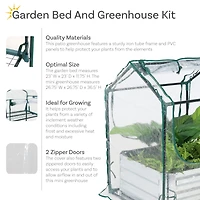 Steel Raised Garden Bed with Pvc Greenhouse Cover - Clear