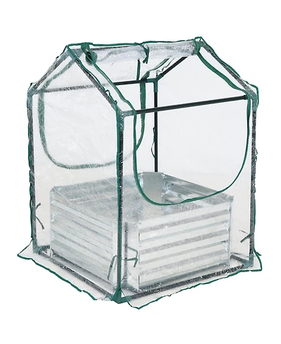 Steel Raised Garden Bed with Pvc Greenhouse Cover - Clear