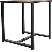 European Chestnut Rectangular Side Table with Steel Frame