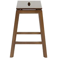 Set of 2 Indoor Wooden Backless Counter-Height Stools - Dark Walnut - 25"