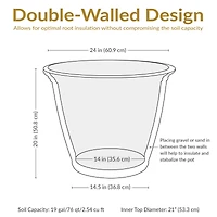 Indoor/Outdoor Patio, Garden, or Porch Weather-Resistant Double-Walled Anjelica Flower Pot Planter