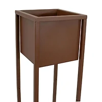 Modern Simplicity 8.25" Square Cold-Rolled Steel Outdoor Elevated Planter
