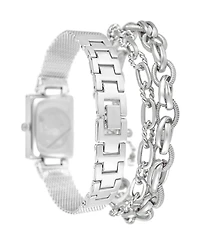 Jessica Carlyle Women's Silver Tone Metal Alloy Analog Watch, 23mm