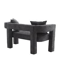 Modern Chenille Loveseat Bench, Comfy Upholstered 2-Seater Sofa for Living Room, Bedroom, & Leisure Areas-The Pop Home