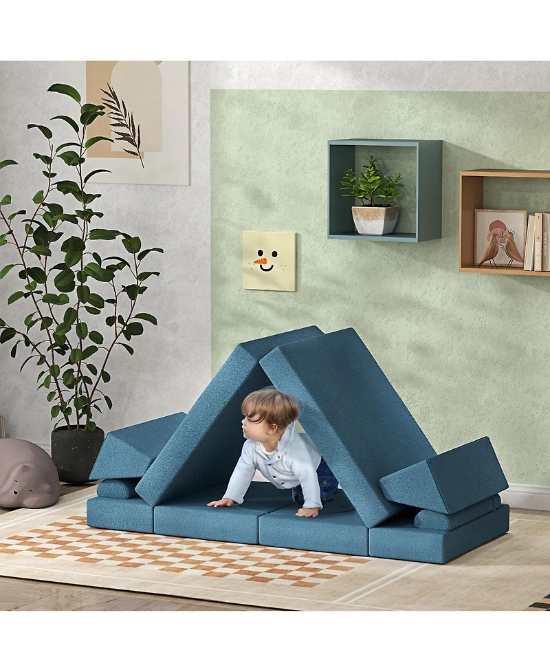 Qaba 12 Pieces Foam Climbing Blocks, Climbing Toys for Toddlers,