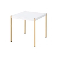 End Table with Metal Tube Legs Modern and Durable Accent for Living Room or Bedroom