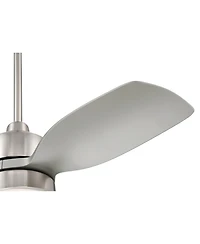 Casa Vieja 36" Verdin Modern Indoor Outdoor Ceiling Fan 3 Blade Led Light Remote Control Brushed Nickel Finish Bedroom Damp Rated