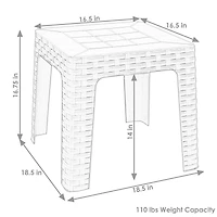 18" Square Polypropylene Indoor/Outdoor Patio Side Table