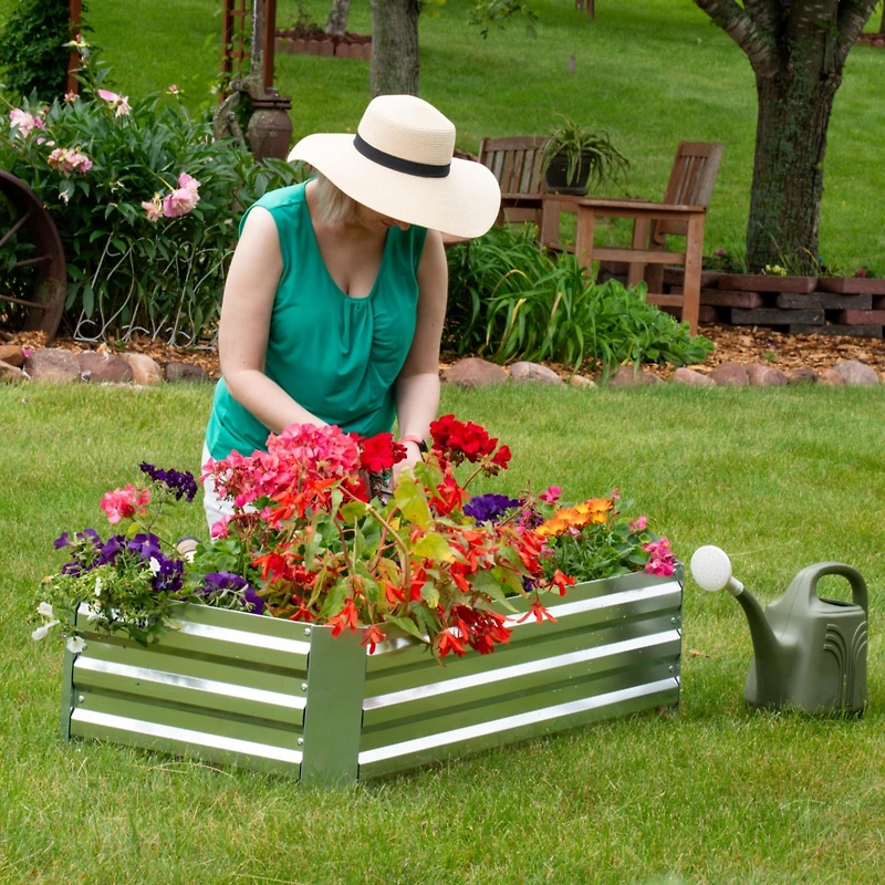 Galvanized Rectangle Raised Garden Bed