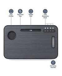 Nestl Foldable & Lightweight Lap Desk with Usb Ports - Ideal for Working, Reading, or Eating