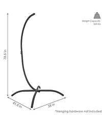 Durable Steel Egg Chair Stand with Curved Leg Base, Hardware, and Powder-Coated Finish - 78" H - Gray